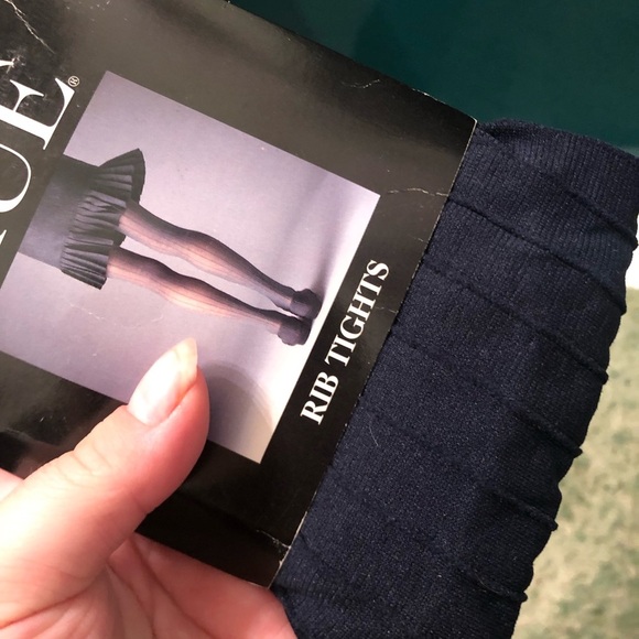 NWT HUE NAVY BLUE RIB TIGHTS - Picture 3 of 3